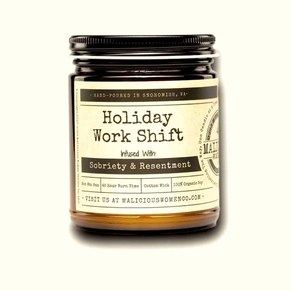 New RARE Malicious Women Bad Santa spiked eggnog rum 9 oz jar organic soy candle